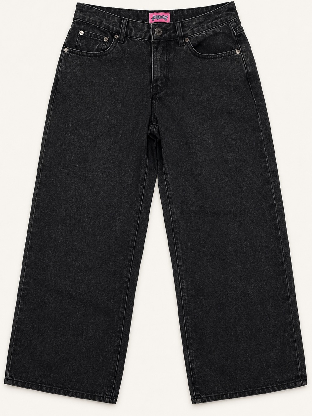 Edikted XS Black Washed Wide Leg Jeans 100% Cotton